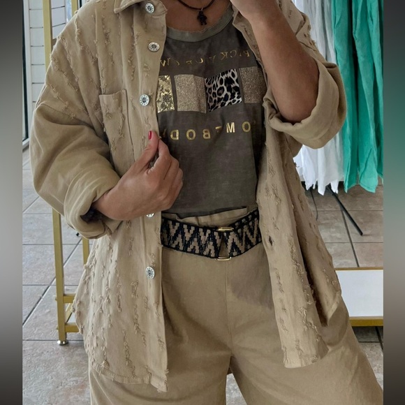 Cotton Jean Distressed Italian Jacket - Picture 3 of 9